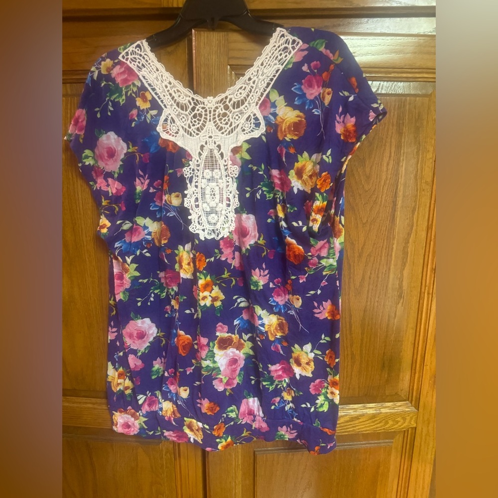 Faded, glory, quality goods lace flowered, top supersoft, size 20 XXL 2x